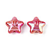 Christmas UV Plating Printed Opaque Acrylic Beads MACR-N018-06A-1
