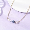 Dyed Natural Cultured Freshwater Pearl Potato & Glass Beaded Pendant 304 Stainless Steel Satellite Chain Necklaces for Women NJEW-JN05937-01-1
