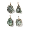 Raw Rough Natural Green Aventurine Copper Wire Wrapped Big Pendants G-B077-01G-05-1