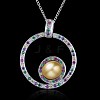 925 Sterling Silver Micro Pave Cubic Zirconia Pendant Necklaces BB34074-3