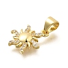 Sun Brass Micro Pave Cubic Zirconia Charms KK-S508-06G-2