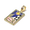 Brass Micro Pave Cubic Zirconia Pendants with Enamel KK-H458-04G-06-2