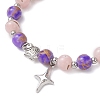 Round Glass Beaded Stretch Bracelets BJEW-JB12649-3