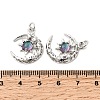 Brass Micro Pave Clear Cubic Zirconia Glass Pendants ZIRC-C024-06P-01-6