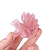 Natural Rose Quartz Carved Healing Nine-tailed Fox Figurines PW-WG70170-01-4