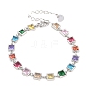 304 Stainless Steel Pave Colorful Cubic Zirconia Tennis Bracelets for Women BJEW-T023-02A-P-2