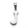 Non-Tarnish 304 Stainless Steel Letter Pendants STAS-H127-J-P-1