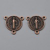 Tibetan Style Alloy Saint Benedict Medal Chandelier Component Links FIND-WH20027-40-1
