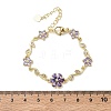 Brass Micro Pave Cubic Zirconia Link Chain Bracelets for Women BJEW-C156-04D-01G-5
