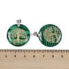 Synthetic Malachite Flat Round Pendants G-Q188-01P-03-3