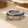 Bohemian Vacation Style Glass Beaded Stackable Stretch Bracelets Set for Women OD2918-8-1