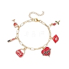 Sexy Alloy Enamel Charm Bracelets BJEW-JB12641-1