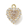 Brass Micro Pave Clear Cubic Zirconia Charms KK-B130-01G-01-1