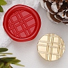 Texture Theme Roung Brass Stamp Head AJEW-M036-06B-G-1