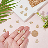 12Pcs Rack Plating Brass Micro Pave Cubic Zirconia Charms ZIRC-HS0001-14-3