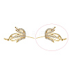 Brass Micro Pave Clear Cubic Zirconia Fishtail Head Pins BAPE-PW0002-10A-G-1