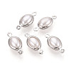 Brass ABS Imitation Pearl Connector Charms KK-N286-02B-P-1