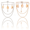 2Pcs 2 Colors Natural Shell Charm Bracelets BJEW-CY0001-04-6
