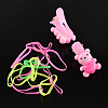 Lovely Kids Hair Accessories Plastic Alligator Hair Clips and Rubber Bands OHAR-R093-04-1