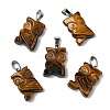 Natural Tiger Eye Pendants G-B127-09P-10-2