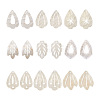 KISSITTY 18Pcs 9 Shapes Natural Capiz Shell Pendants SHEL-KS0001-01-11