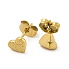 Ion Plating(IP) 304 Stainless Steel Heart Stud Earrings for Women EJEW-I281-13G-2