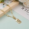Brass Micro Pave Clear Cubic Zirconia Pendant Necklaces NJEW-JN03250-01-5