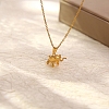 Stainless Steel Cable Chain Baby Elephant Pendant Necklaces PW-WG99660-01-2