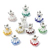 10pcs/set Handmade Copper Wired Glass Beaded Pendants with Glass Pearl Round Bead and Alloy Bead PALLOY-CJ00106-9