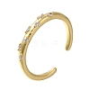 Real 18K Gold Plated Rack Plating Brass Micro Pave Cubic Zirconia Cuff Finger Rings for Women RJEW-C115-01G-5