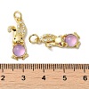 Rack Plating Brass Micro Pave Cubic Zirconia Jade Pendants KK-K377-92G-01-3