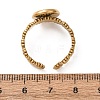 Flower 304 Stainless Steel Cuff Ring Components STAS-P454-05B-G-3