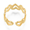 Ion Plating(IP) 304 Stainless Steel Hollow Heart Cuff Rings X-RJEW-N038-124LG-3