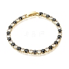 Brass Enamel Link & Charm Bracelets BJEW-Z094-02G-02B-4