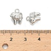 Brass Micro Pave Cubic Zirconia Charms KK-C155-22P-3