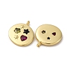Brass Micro Pave Cubic Zirconia Pendants KK-P308-31G-2