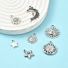 48Pcs 24 Styles Tibetan Style Alloy Pendants Sun/Star/Moon DIY-YW0008-84-4