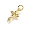 Brass Micro Pave Cubic Zirconia Pendants X-KK-Z100-41G-03-2