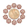 Eco-Friendly 6-Petal Flower Brass Micro Pave Cubic Zirconia Bead Caps LS-ZIRC-M098-01RG-FF-4