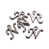 Gunmetal Plated Alloy Letter Pendants PALLOY-J718-01B-N-2