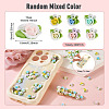200Pcs Flower Opaque Resin Cabochons CRES-TA0001-73-5