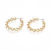 Semicircular Brass Stud Earrings EJEW-E196-17MG-1