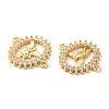 Eco-Friendly Rack Plating Brass Pave Clear Cubic Zirconia Connector Charms KK-F851-11G-2