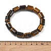 Column Natural Tiger Eye Beads Stretch Bracelets for Women Men BJEW-A148-01A-21-5