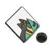 Square with Cat & Monstera Leaf Enamel Pins JEWB-P024-B01-2