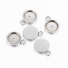 304 Stainless Steel Pendant Cabochon Settings STAS-K155-18P-1