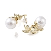 Brass with Resin Imitation Pearl Stud Earrings EJEW-B046-04G-2