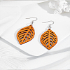 1 Pair Leaf Wood Dangle Earrings EJEW-LP0007-122-3