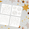 4Pcs 4 Styles PET Hollow Out Drawing Painting Stencils DIY-WH0394-0152-3