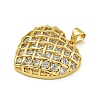 Rack Plating Brass Pave Cubic Zirconia Pendants KK-U029-08G-01-2